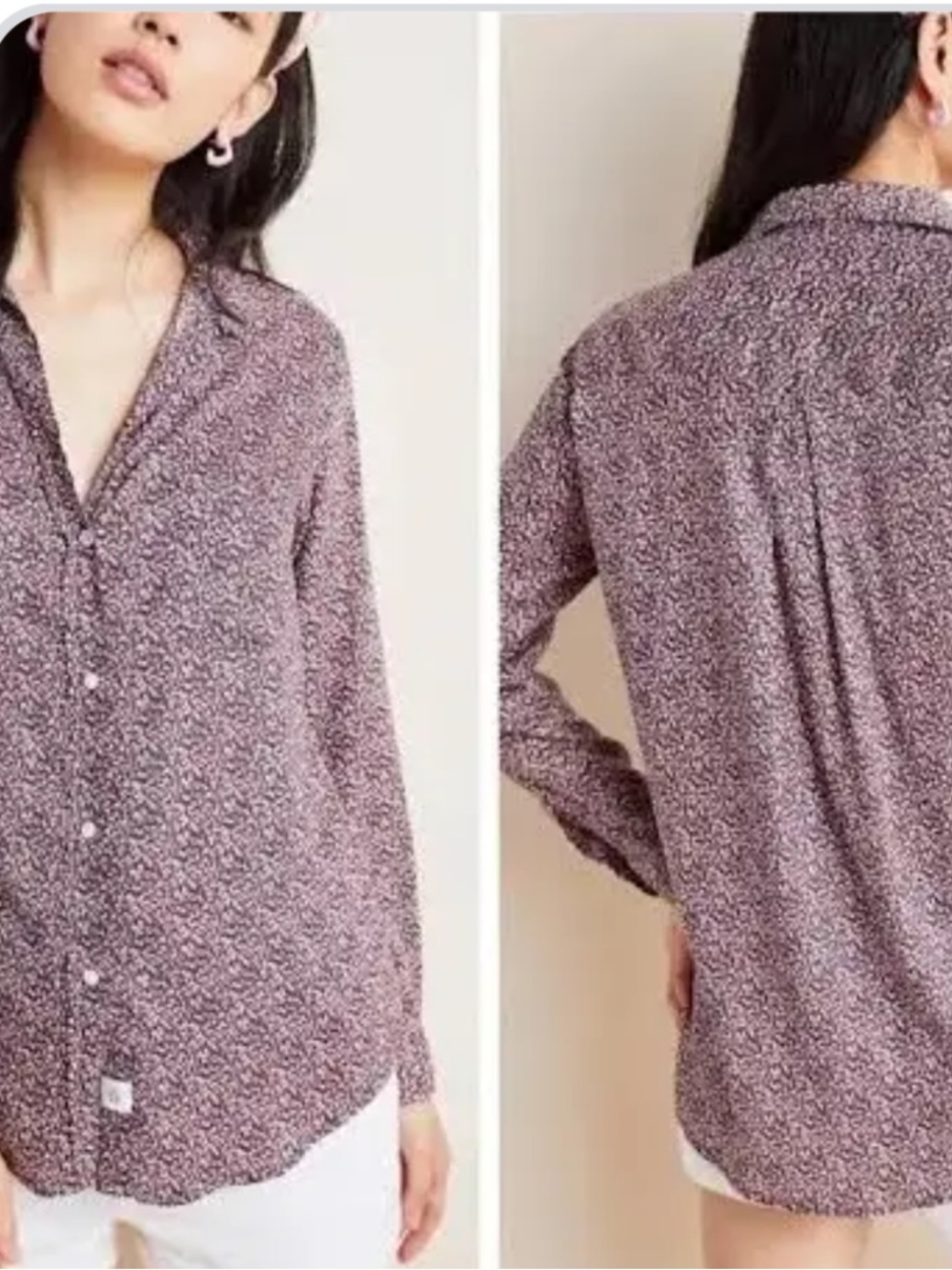 Frank & Eileen Grayson The Hero Shirt Liquid Lyocell Button Down Size 12/14